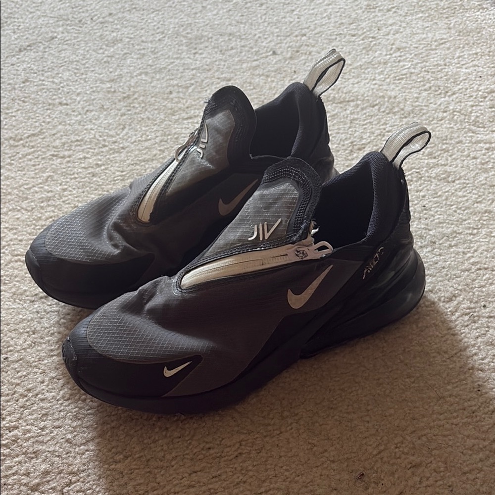 Nike Black and Gray Athletic Shoes with Futuristic Design